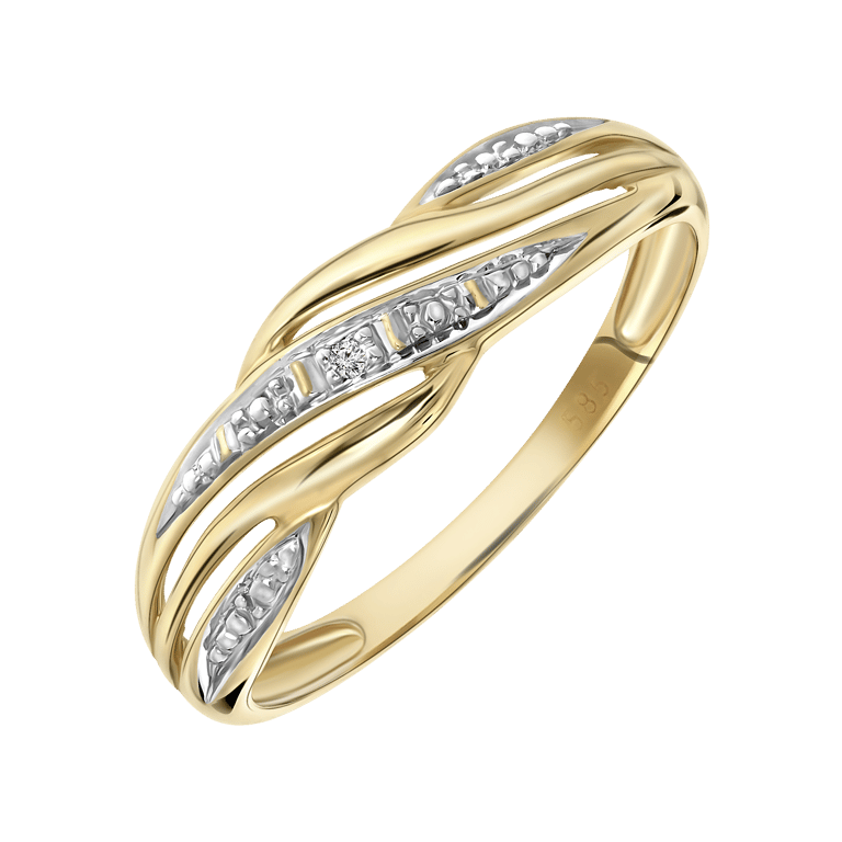 Ring, 585 Gelbgold, mit Diamant 0,01 ct