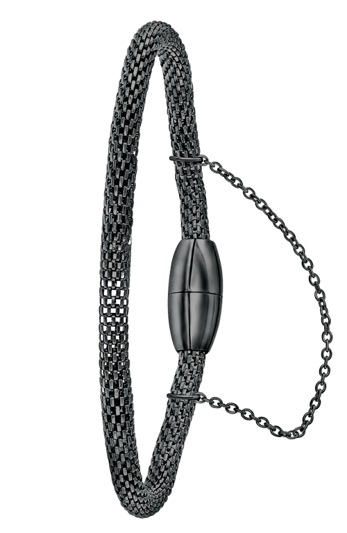 Gerecycled stalen armband mesh blackplated
