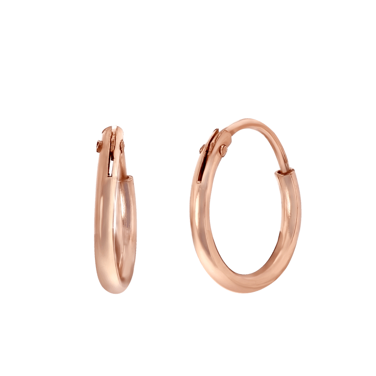 Silberne Ohrringe, rotvergoldet, 10 mm