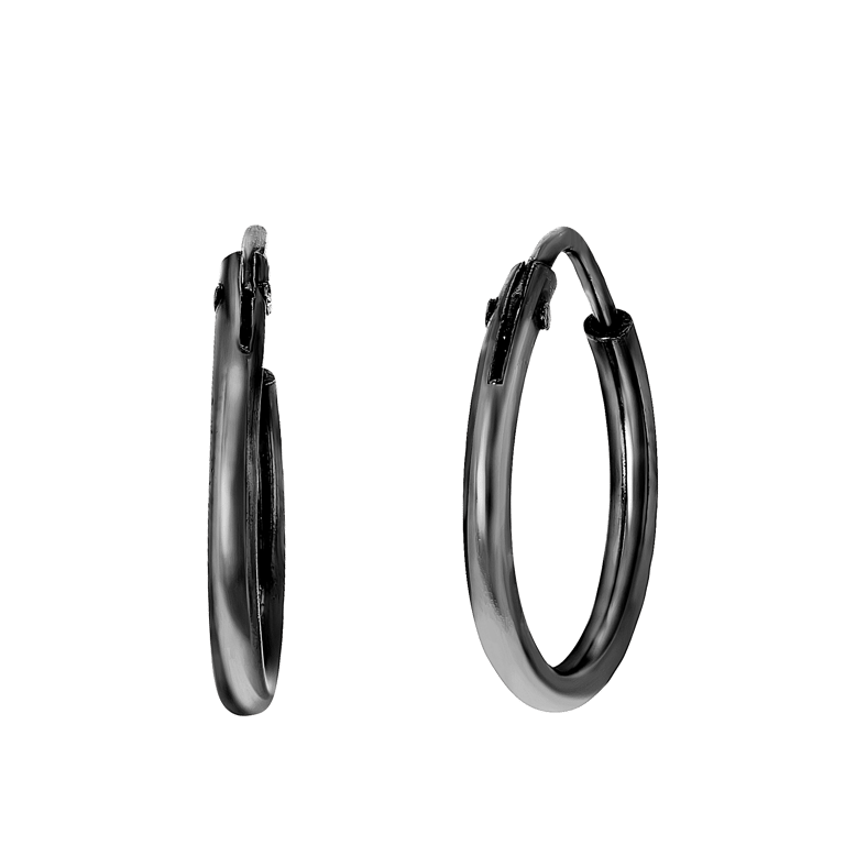 Zilveren blackplated oorringen voor dames