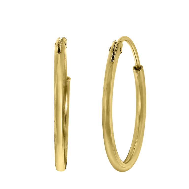 Silberne Ohrringe, vergoldet, 15 mm