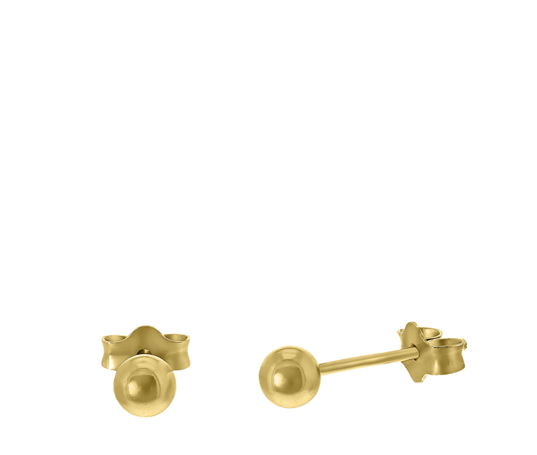 Silberne Ohrringe Kugel vergoldet 4 mm