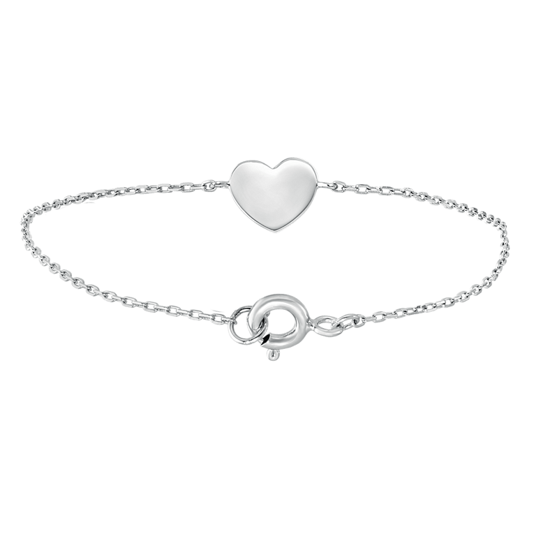 Silberarmband Herz rhodiniert