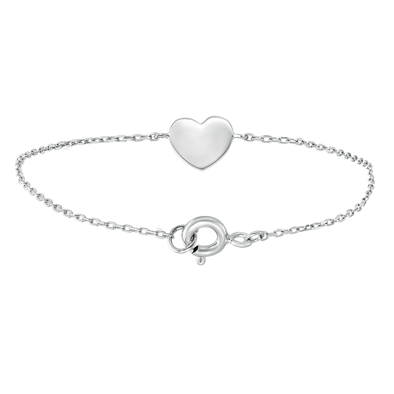 Zilveren armband rhodiumplated hart