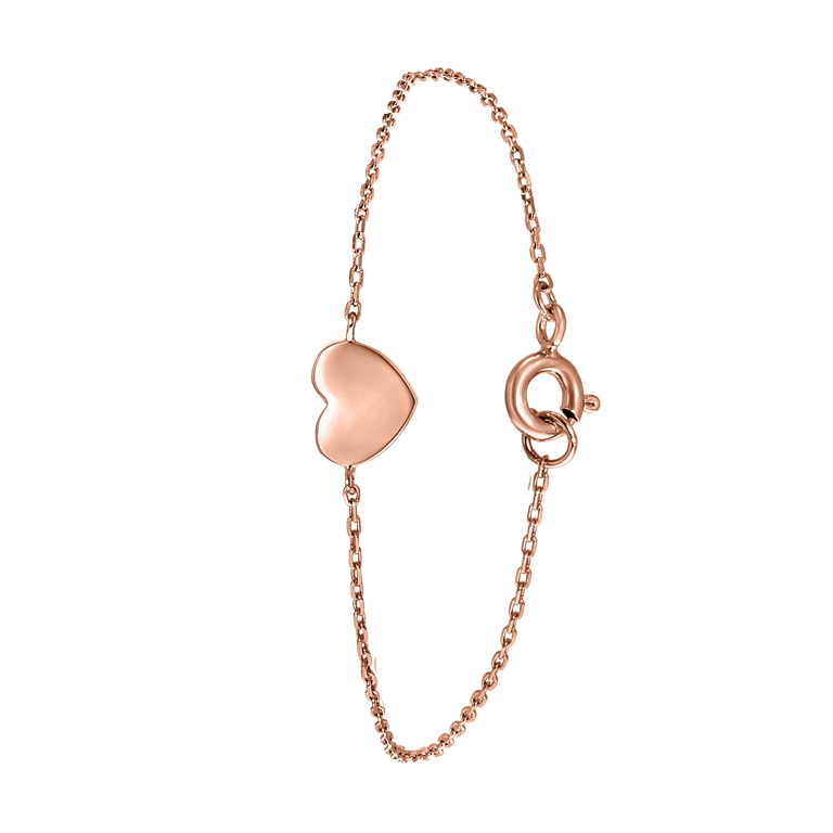 Silberarmband Herz rotvergoldet