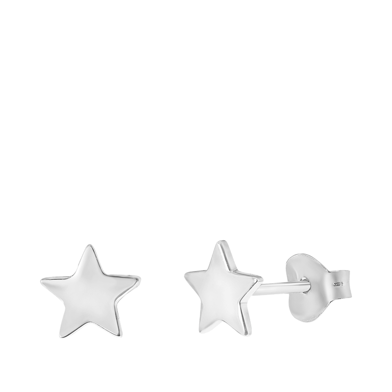 Ohrringe, 925 Silber, rhodiniert, Stern der Galaxis