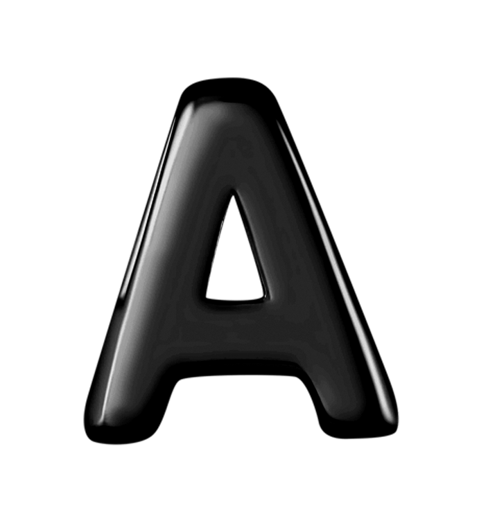 Zilveren blackplated letterhanger voor dames