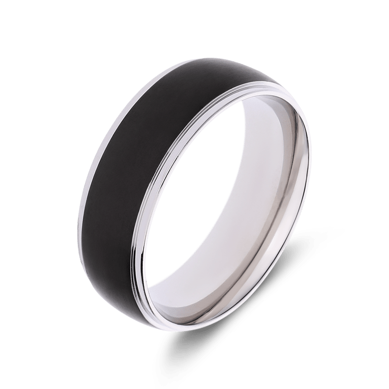 Gerecycleerd stainless steel ring mat met zwart