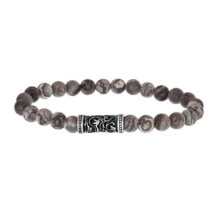 Stainless steel armband met jasper stenen