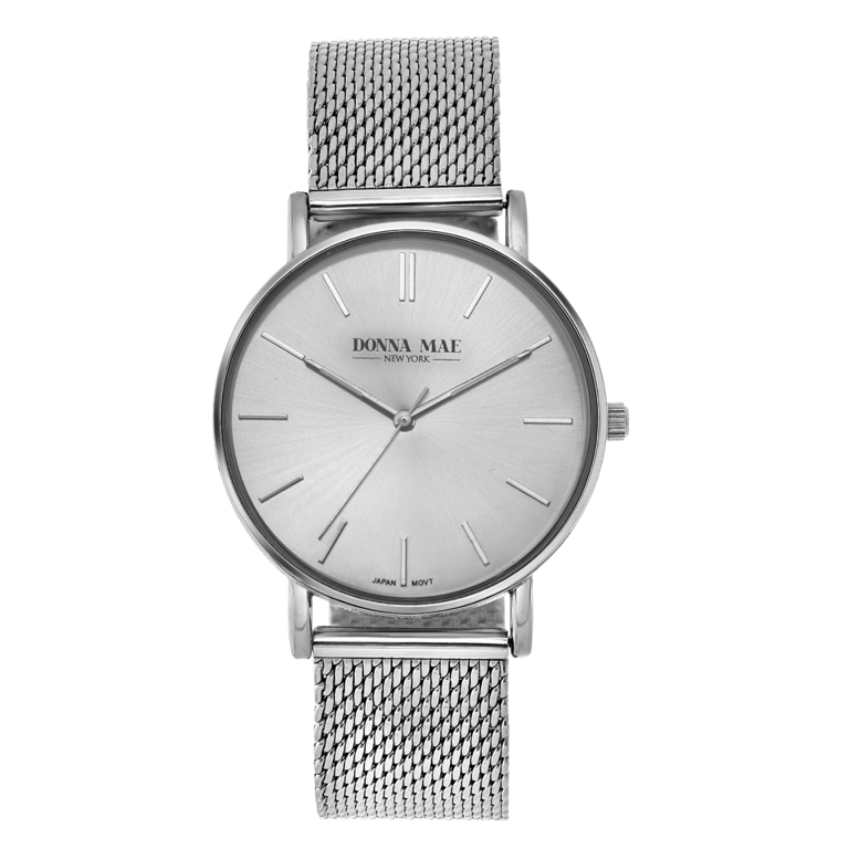 Donna Mae Dames Horloge Zilverkleurig