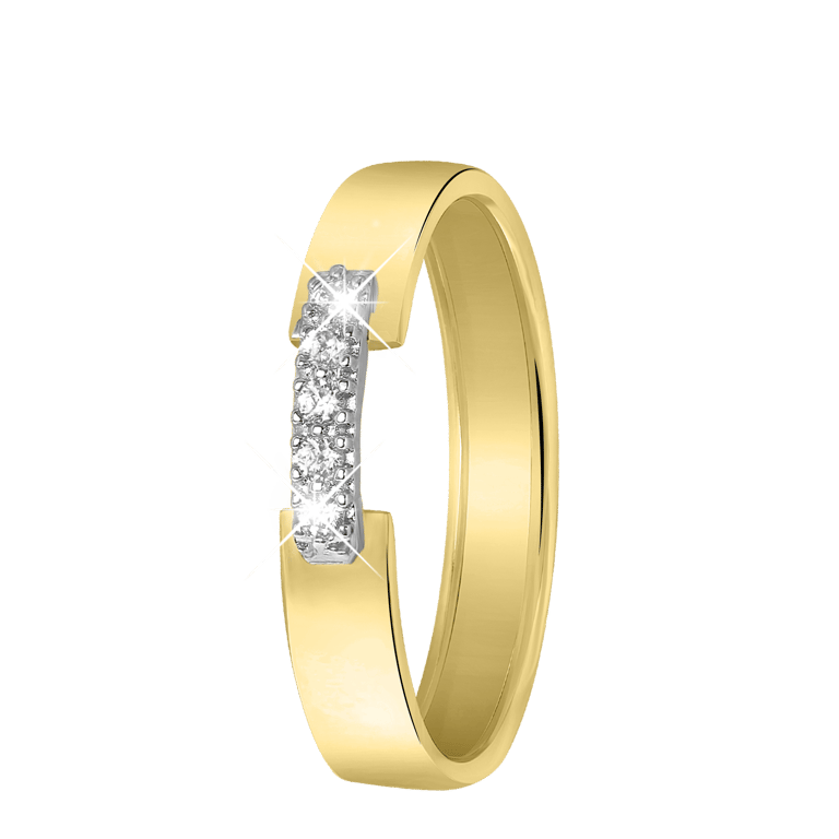 14 Karaat bicolour ring met zirkonia