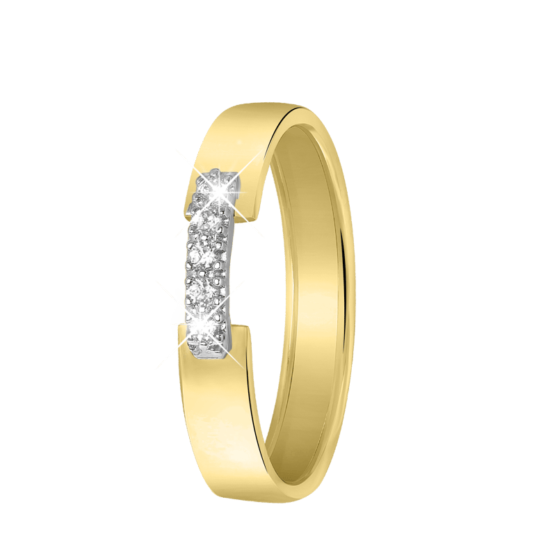 Bicolor-Ring, 585 Gold, mit Zirkonia