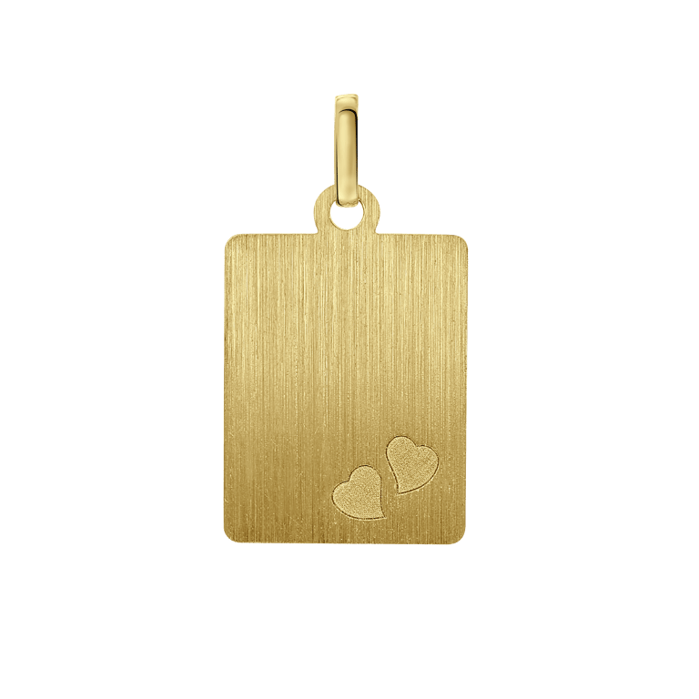 14 Karat Gelbgold Gravurplatte Herzen