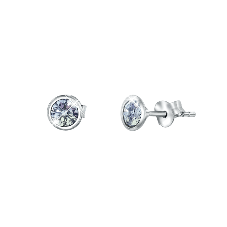 Zilveren oorknoppen met Swarovski kristal voor dames