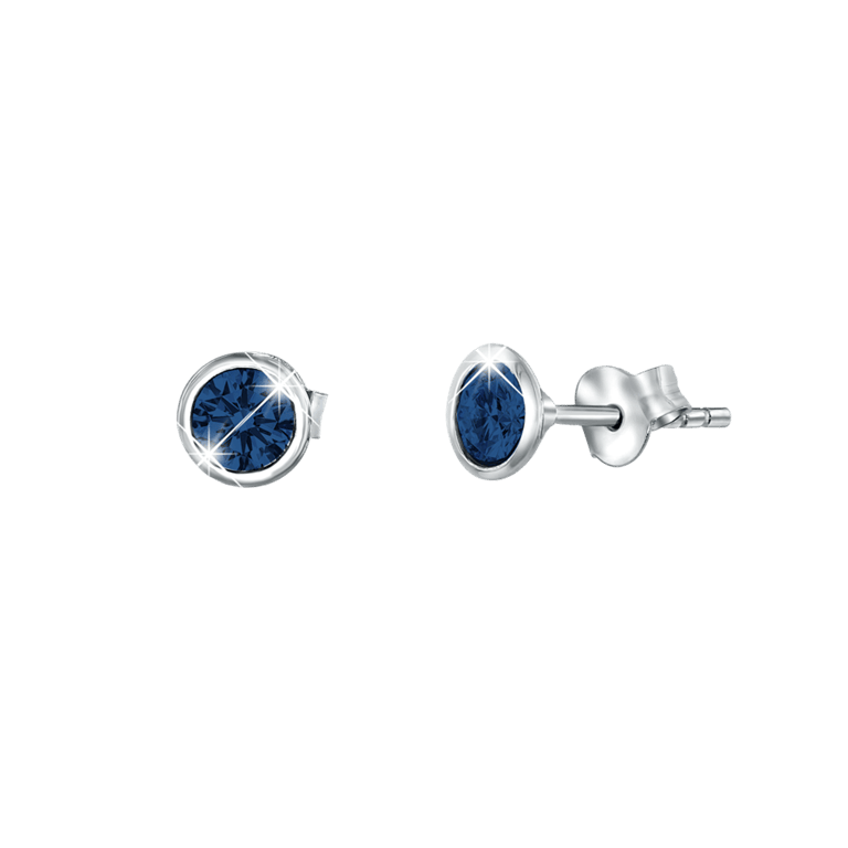 Zilveren oorknoppen met Swarovski kristal voor dames
