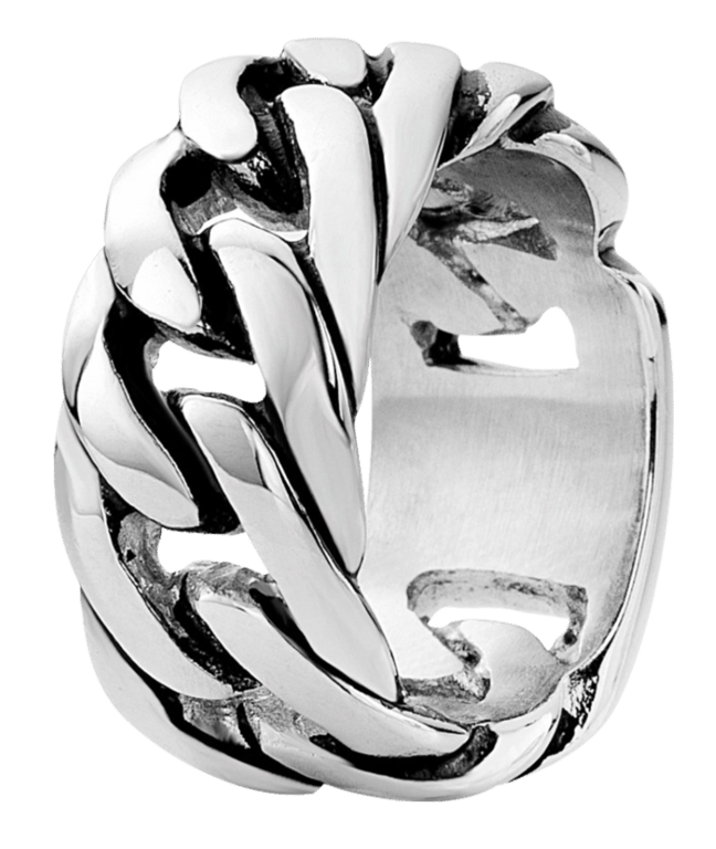 Stainless steel schakelring Belgrado voor dames en heren