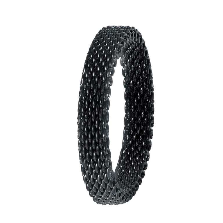 Gerecycled stalen ring mesh blackplated