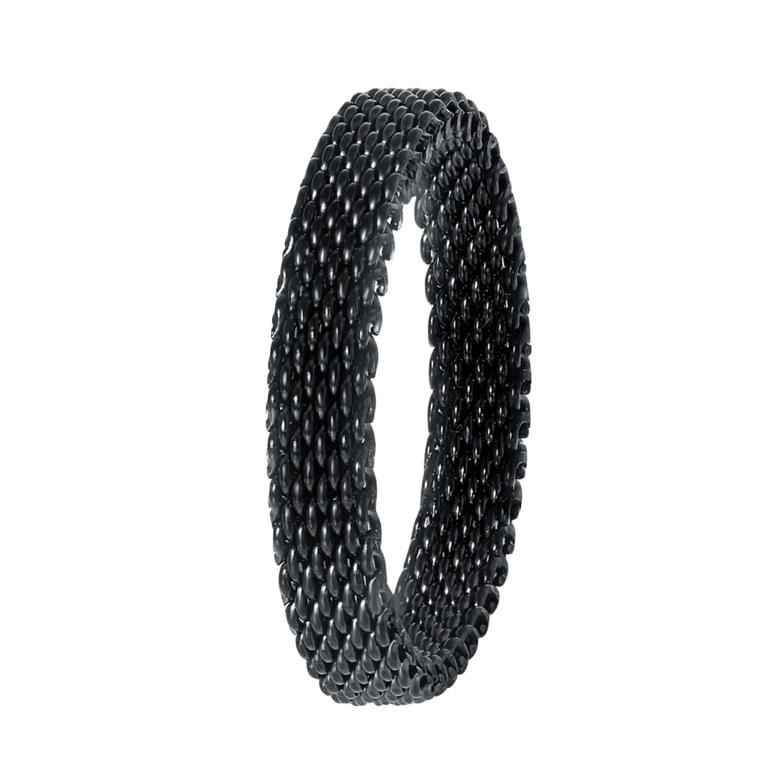 Gerecycleerd stalen ring mesh blackplated