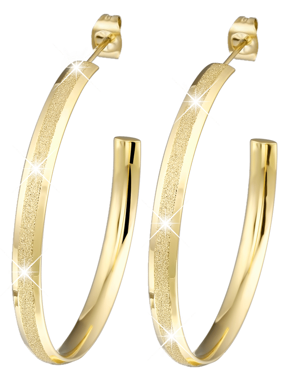 Stalen goldplated oorringen voor dames