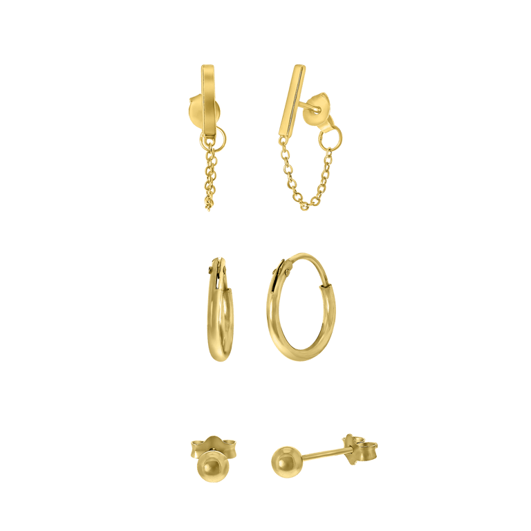 Set mit vergoldeten Silber-Ohrringen