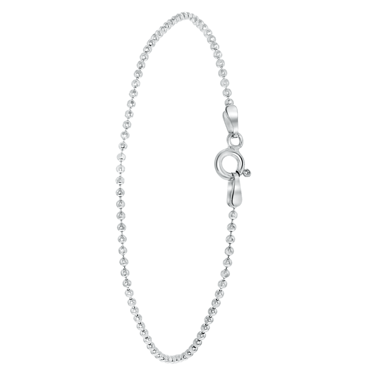 Gerecycled zilveren armband rhodiumplated bolletjes schakel