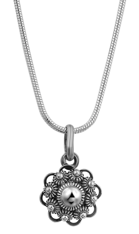 Kette &amp; Anhänger, 925 Silber, Zeeland-Knopf
