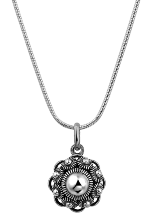 Kette & Anhänger, 925 Silber, Zeeland-Knopf