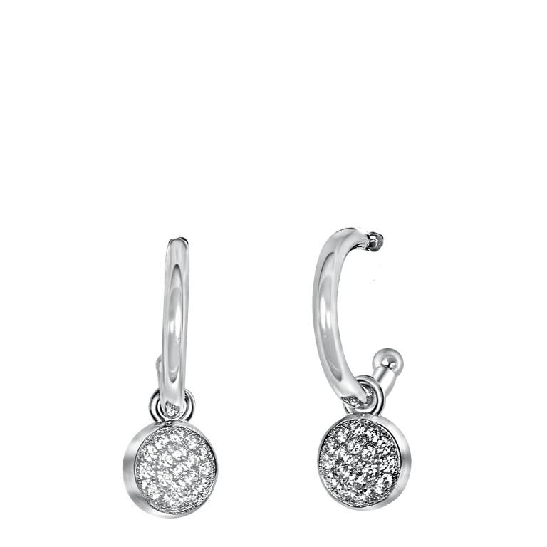 Ohrringe aus 925 Silber, rund, mit Zirkonia
