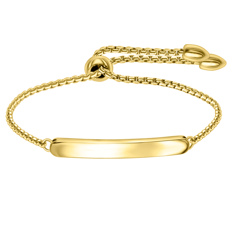 Gerecycled stalen plaatarmband goldplated