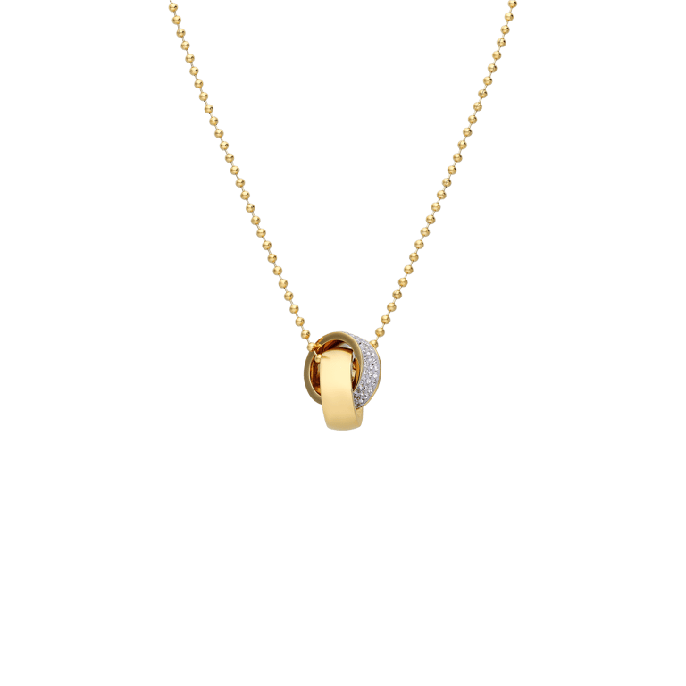 Stalen goldplated ketting met hanger met kristal voor dames