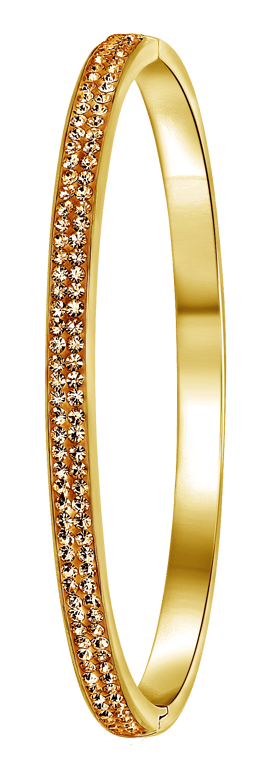 Gerecycleerd stainless steel armband goldplated light colorado kristal