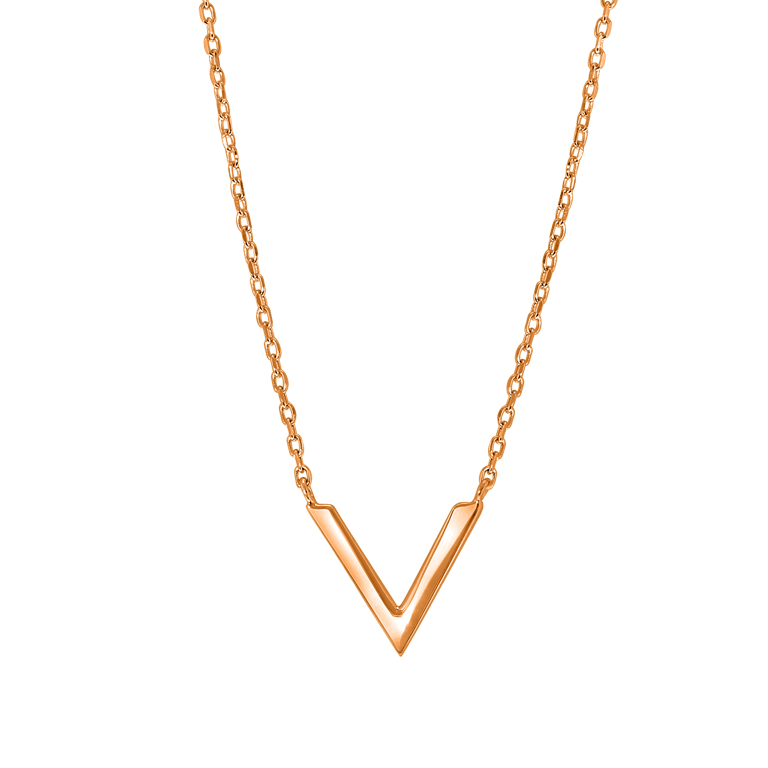 Zilveren ketting roseplated v voor dames