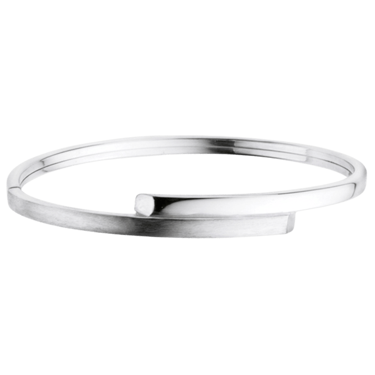 Zilveren armband bangle mat/glans