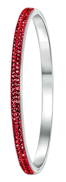 Gerecycled stalen armband met siam kristal