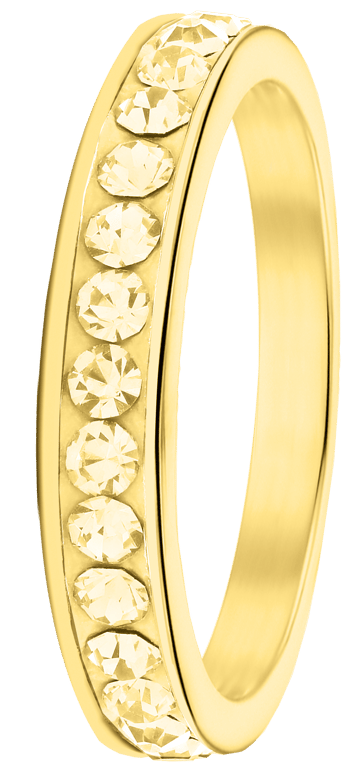 Gerecycleerd stainless steel kinderring gold light colorado kristal