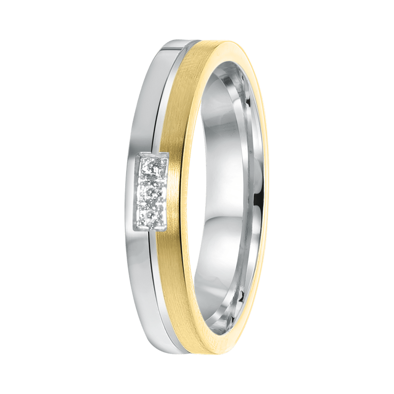 Zilveren goldplated liefdesring Ankara met zirkonia voor dames