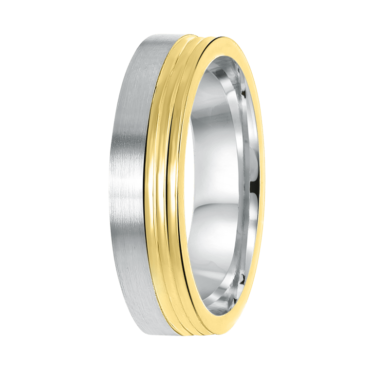 Zilveren goldplated herenvriendschapsring Bilbao