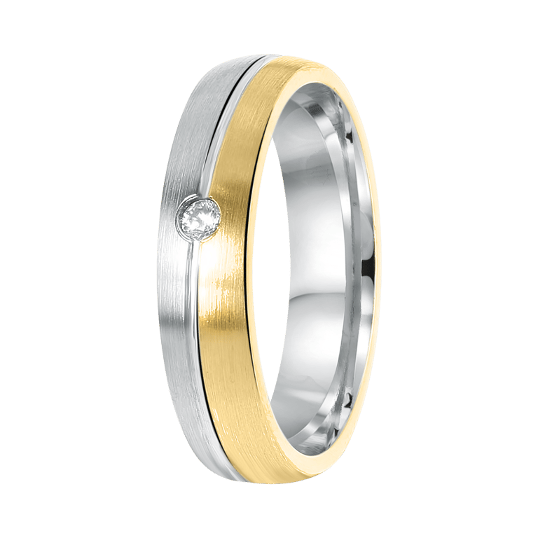 Zilveren goldplated liefdesring Zaragoza met zirkonia voor dames