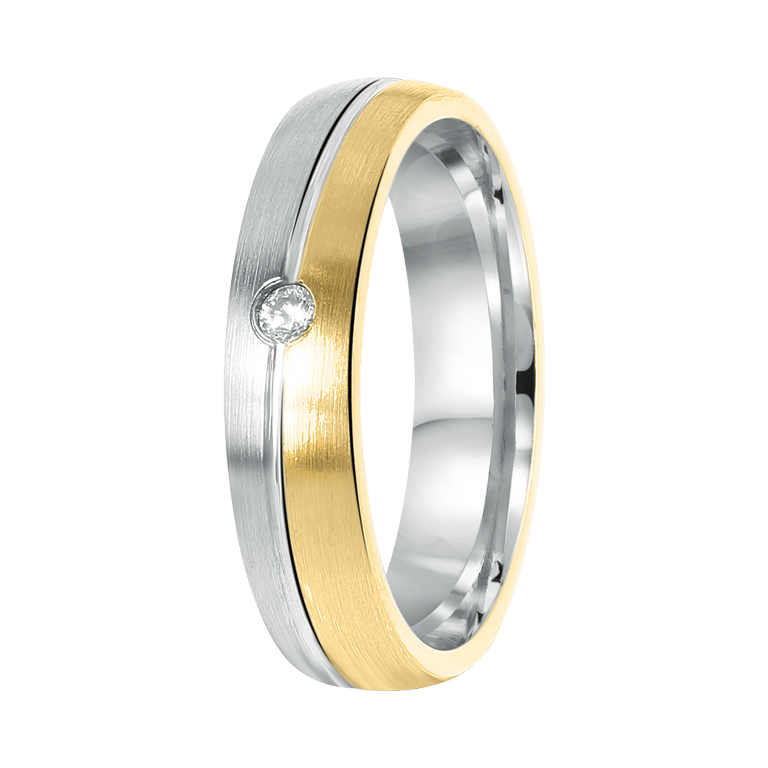 Zilveren goldplated vriendschapsring Zaragoza met zirkonia voor dames