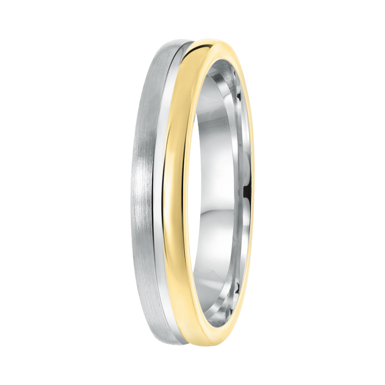 Zilveren goldplated herenliefdesring Pamplona