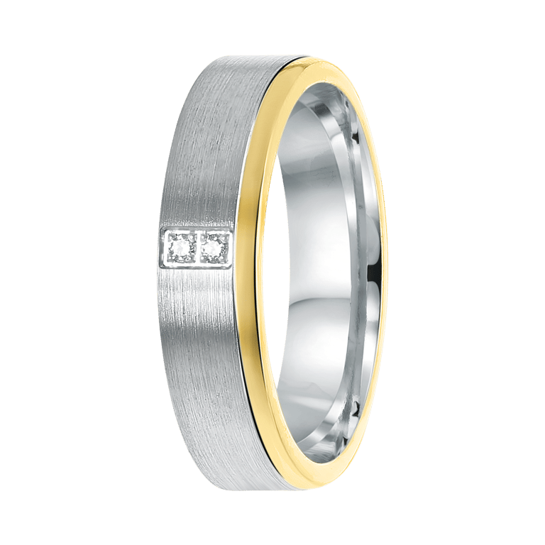 Zilveren goldplated liefdesring Salamanca met zirkonia voor dames