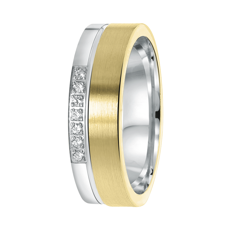 Zilveren goldplated liefdesring Benidorm met zirkonia voor dames