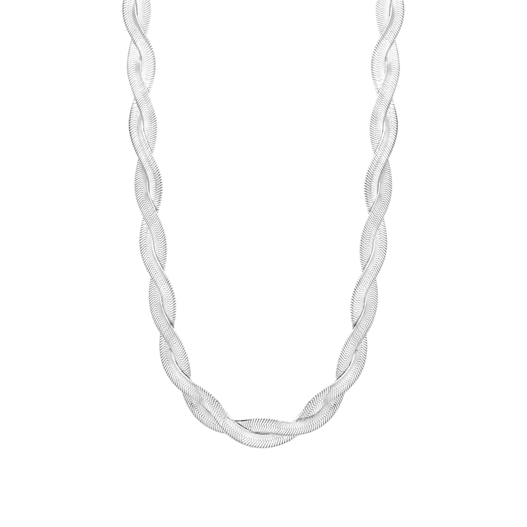 Zilveren ketting gedraaid voor dames