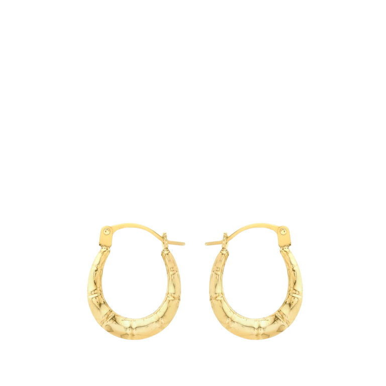 Ohrringe aus 375 Gold, oval, mit Muster