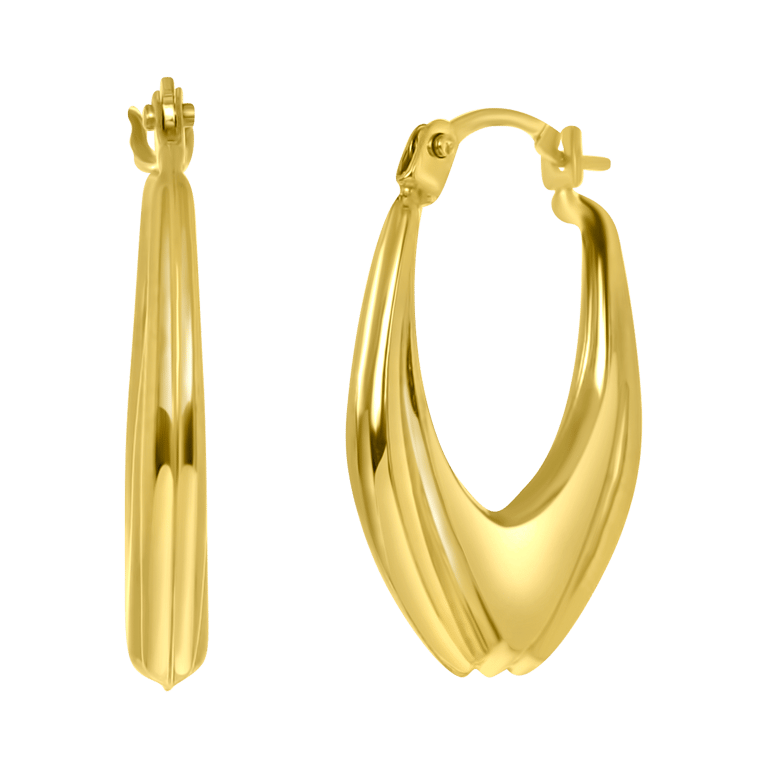 375 Gold Ohrringe, oval, Tulpenform