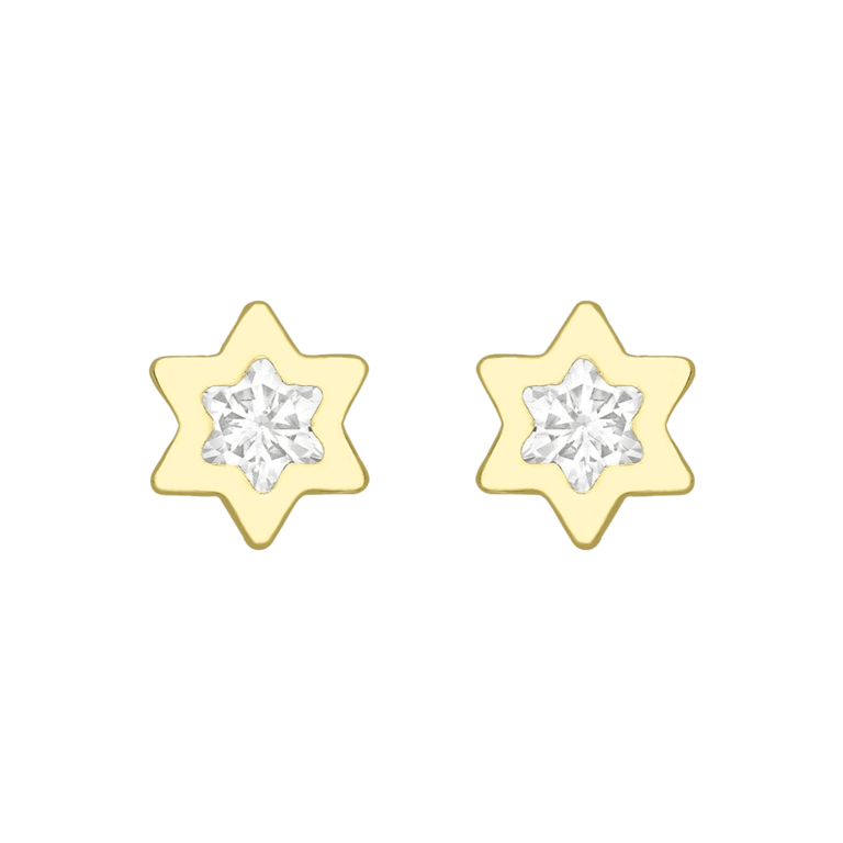 375 Gold Ohrstecker, Stern mit Zirkonia