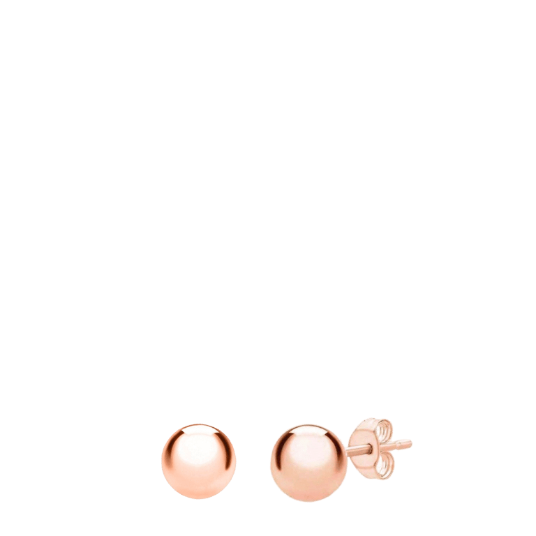 9 Karaat oorknoppen bol rose 4mm