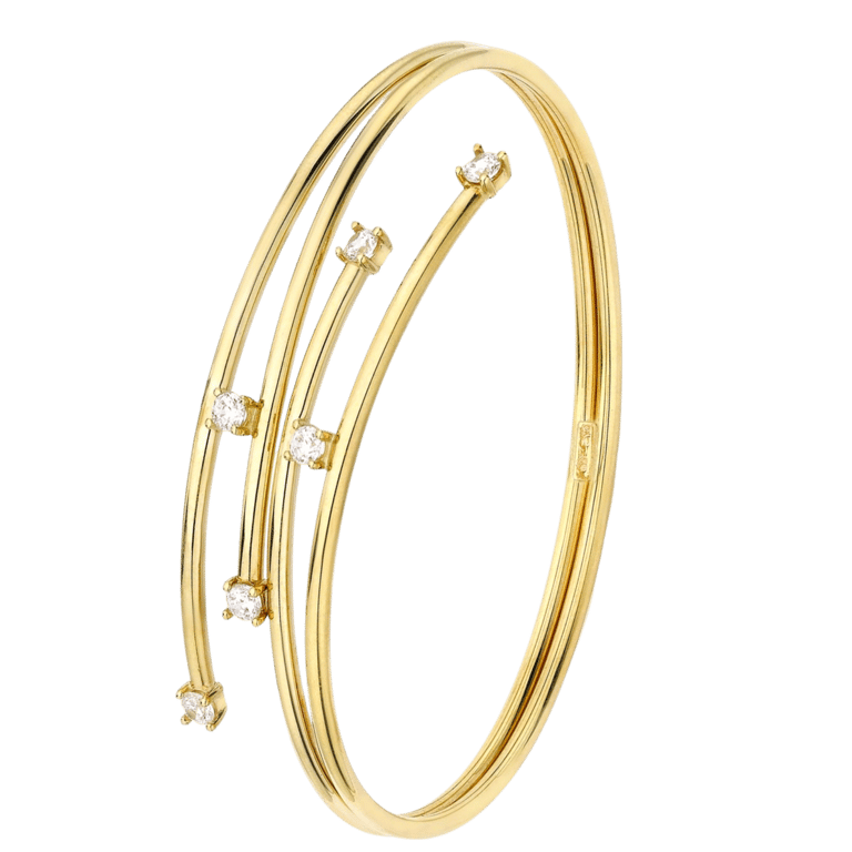 9 Karaat bangle met zirkonia