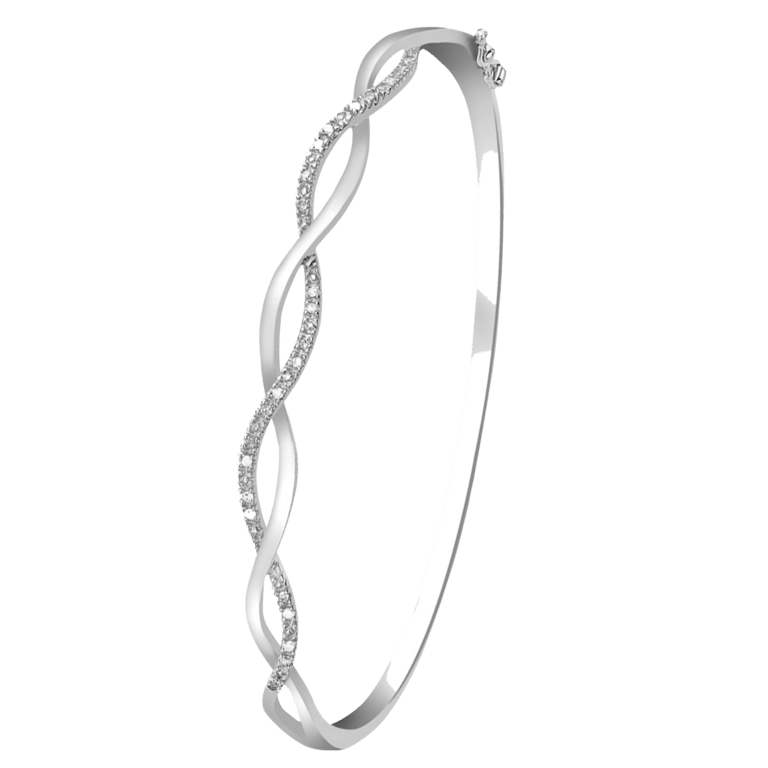 9 Karaat bangle twist met diamant wit