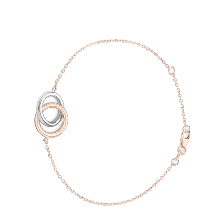 Bicolor-Armband, 375 Gold, doppelter Ring